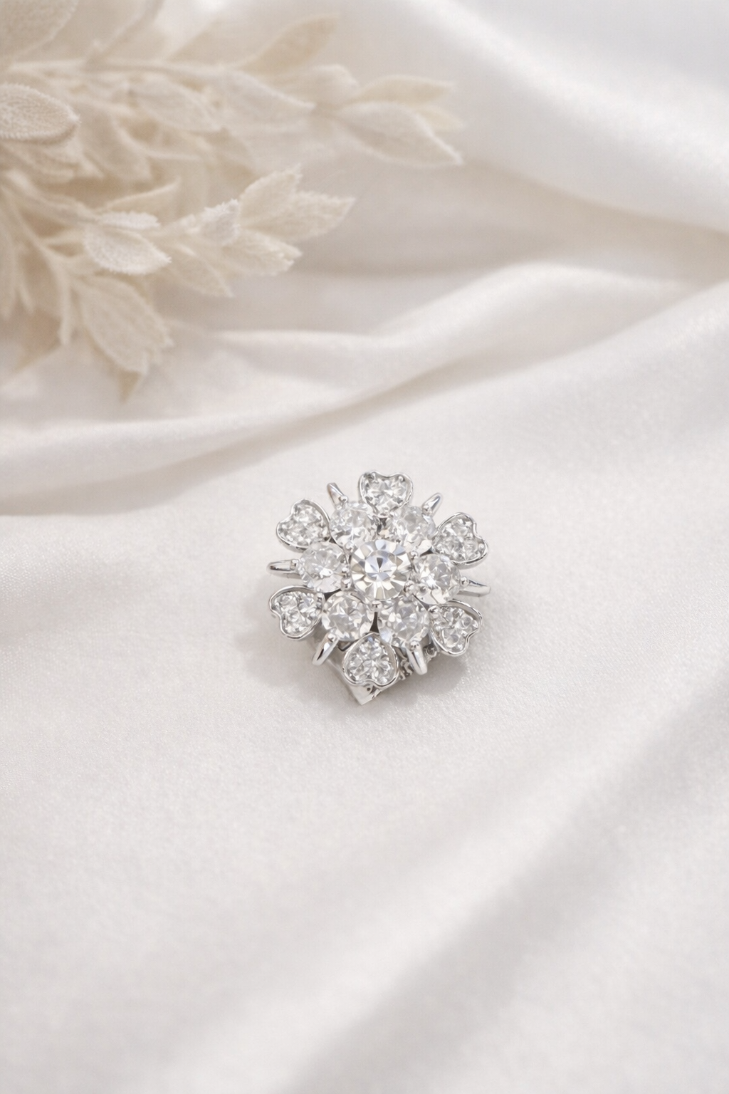 Swarovski Glacier Petal Brooch (White)