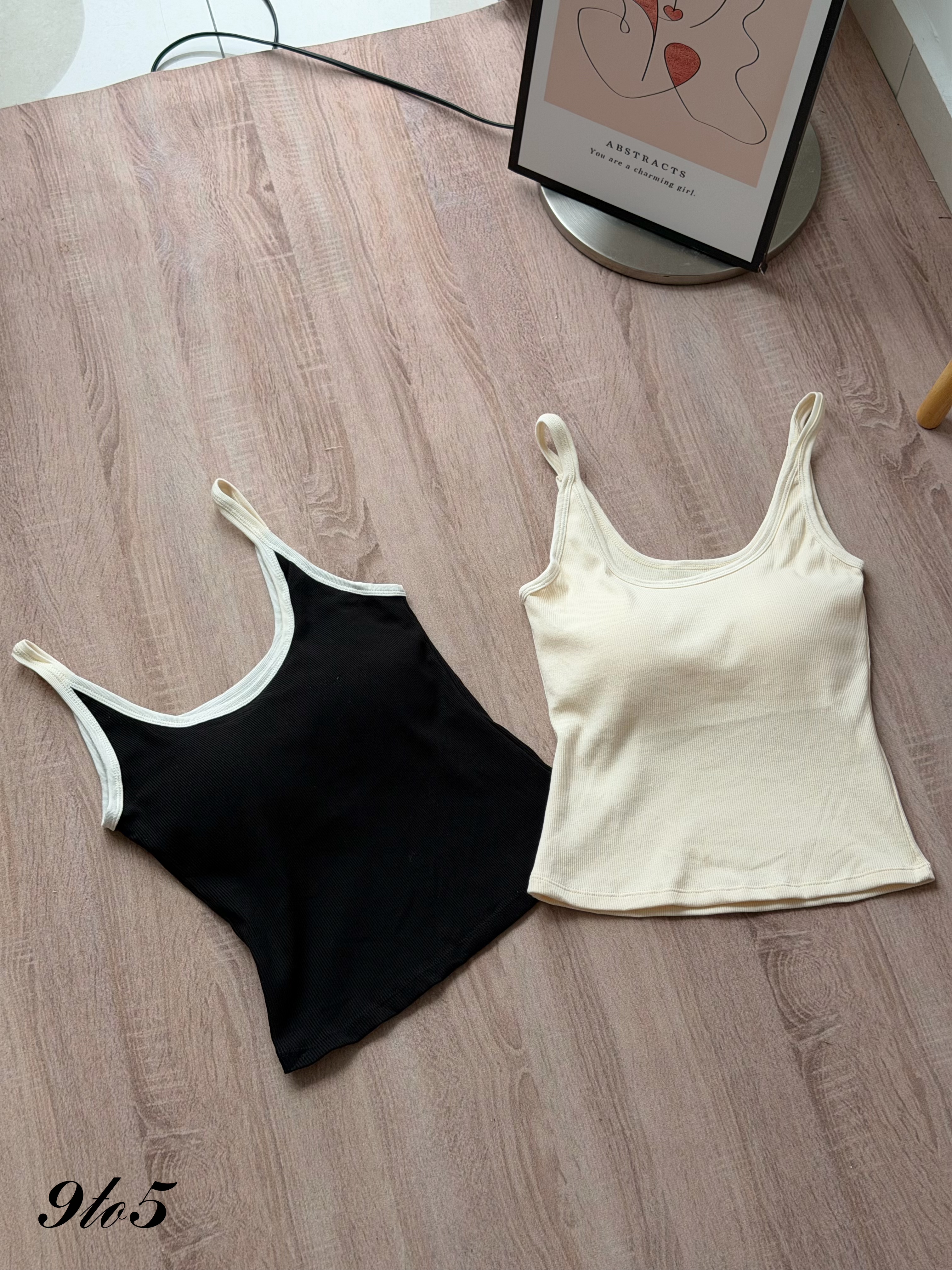 T4484 Ribbed Camisole with Bra Pad - 4 Colors