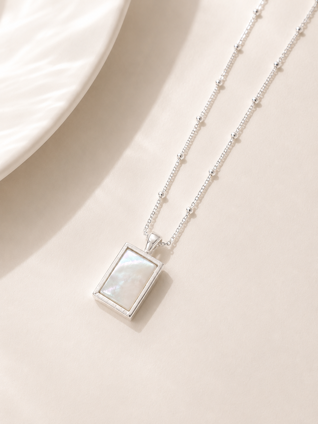 Korean Framed Silence Necklace Silver 925