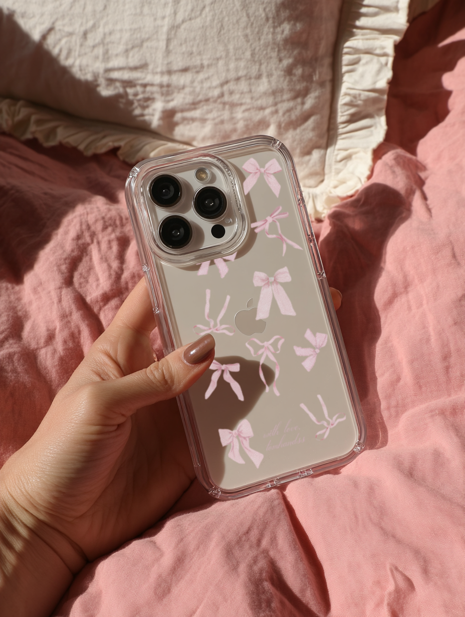 【The French Candy Floss Ribbons*PINK*】透明MagSafe iPhone Case
