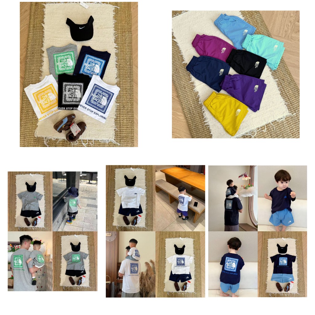 親子款。2件起各減$ 10。TNF26新款腰果花親子五短袖+速乾短褲