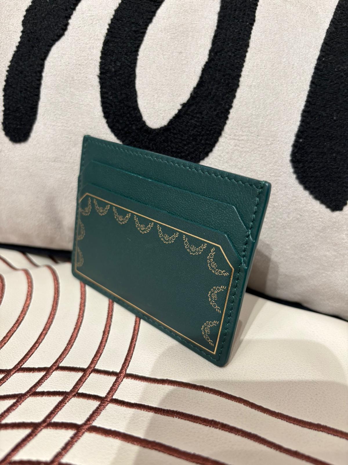 Cartier Card Holder Guirlande Green Calfskin,100%Authentic,99%New ✅收據副本 