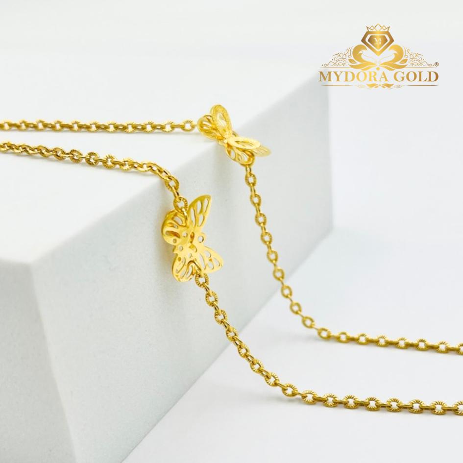 MYDORA Rantai Tangan Sauh Matahari + Butterfly l EMAS 916/22K