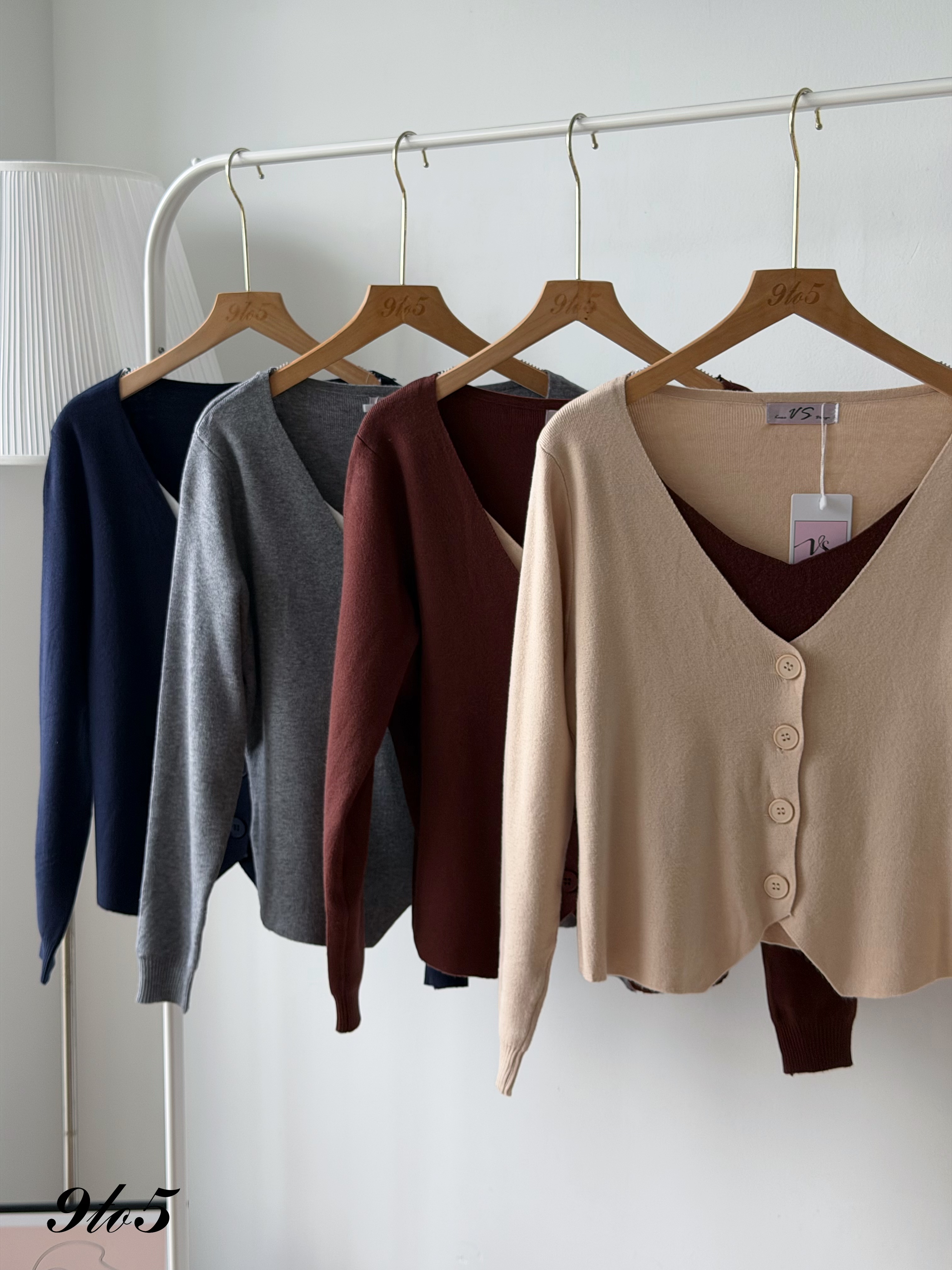 T4539 Fake Two-Pieces Knit Top - 4 Colors 