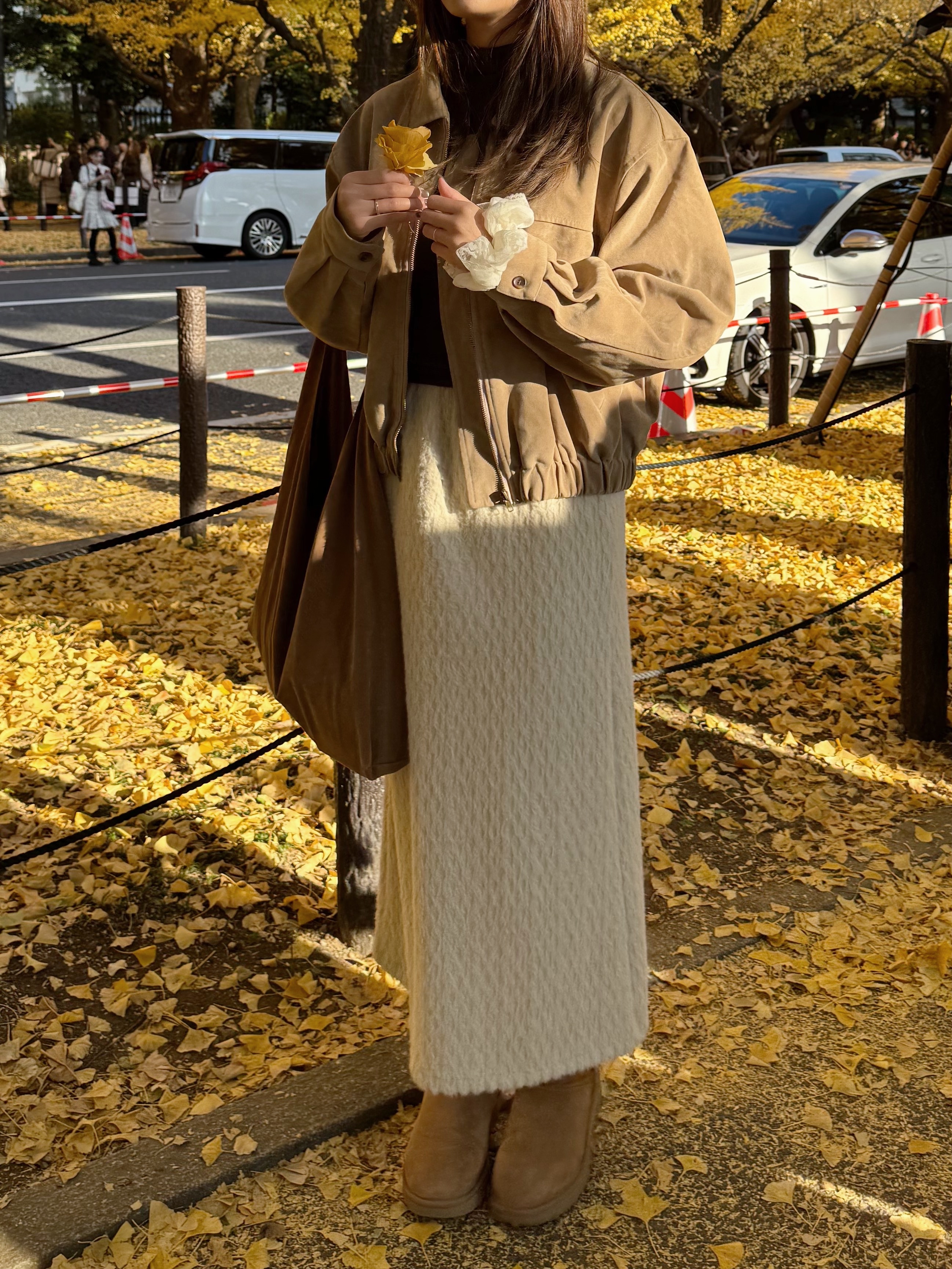 仙氣紋理感絨毛長裙