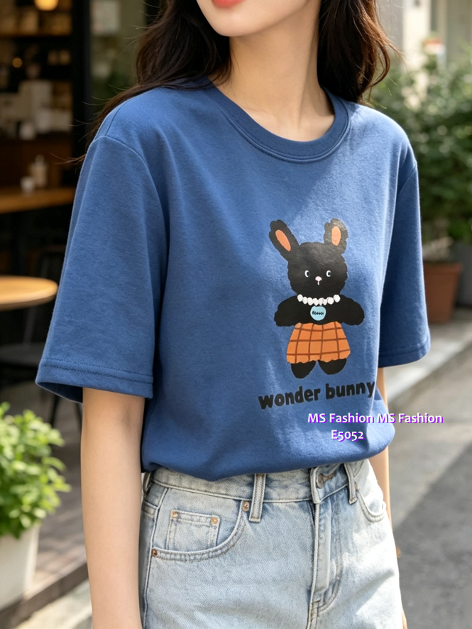 E5052 靚料可愛Bunny珠鏈tee