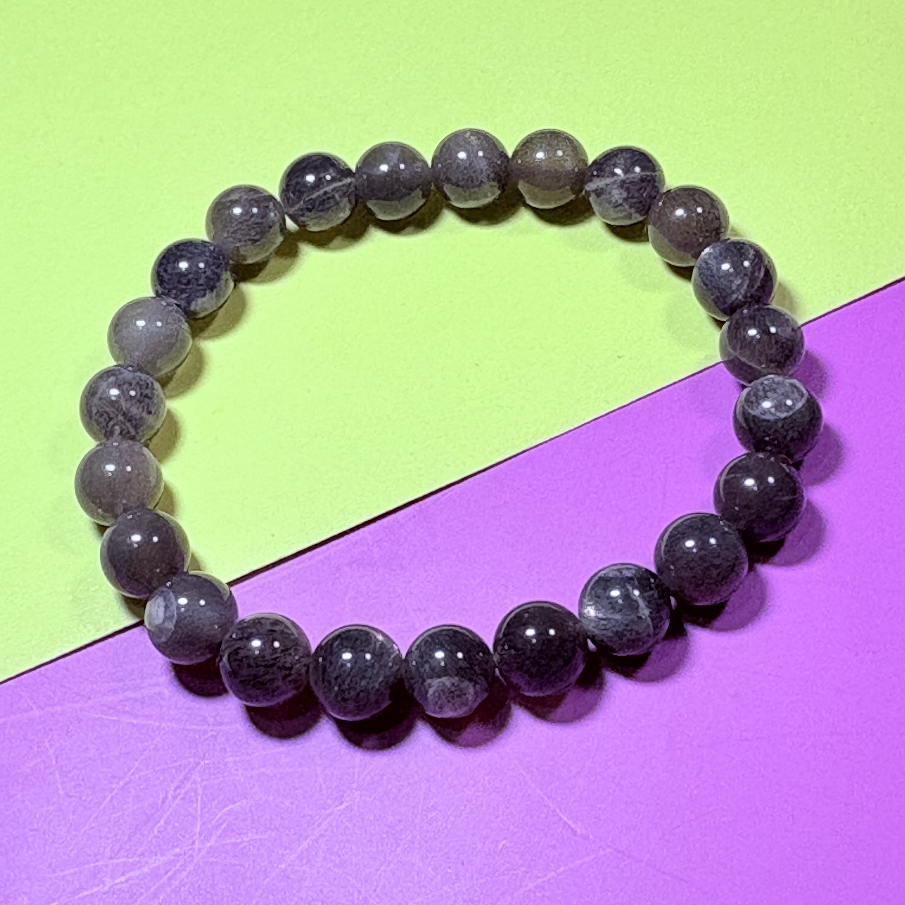 8mm太歲石黑幹體黑太陽石手串No.3025