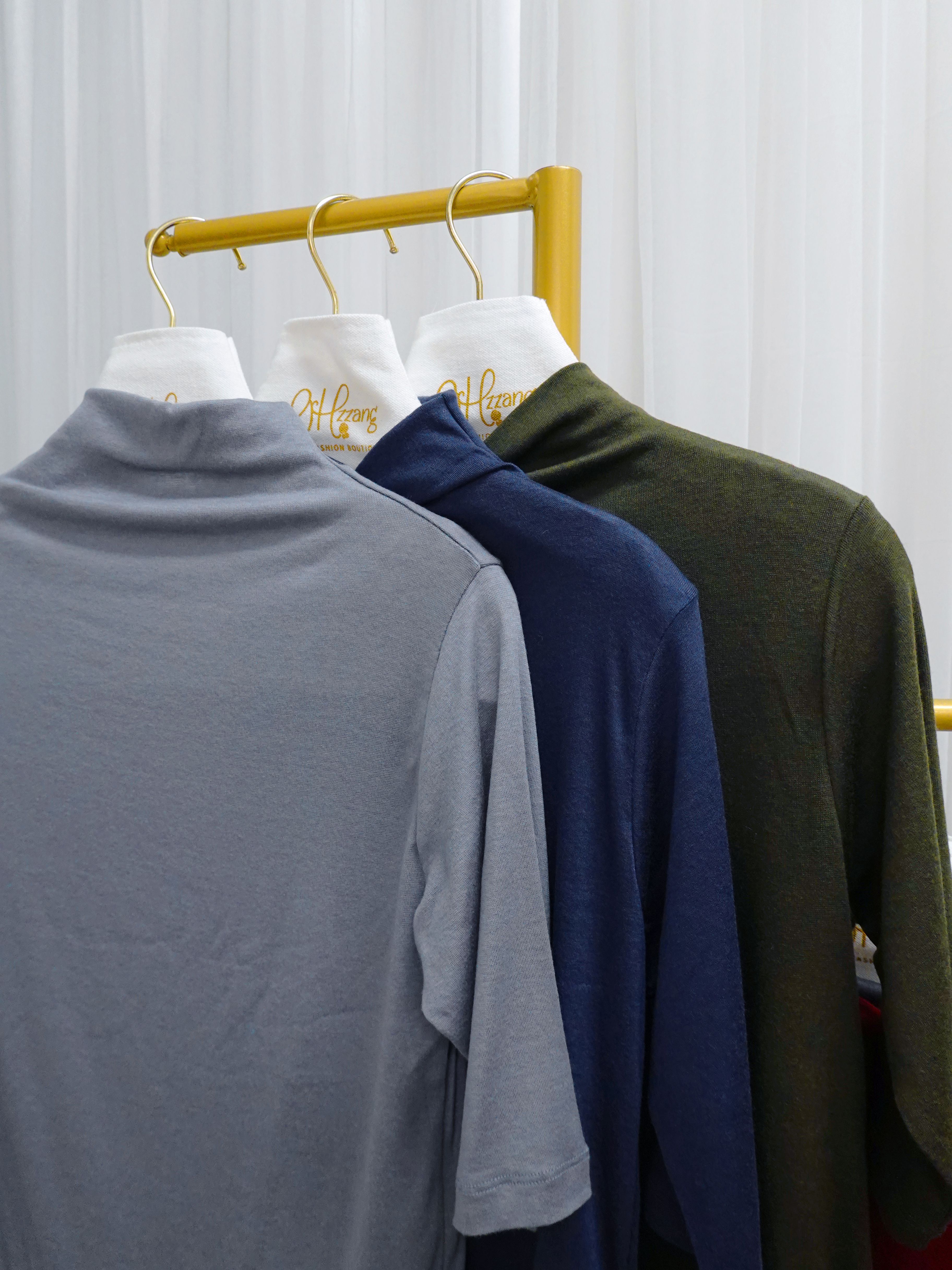 TOP20_12A 天絲羊毛中袖小企領打底 (5色)