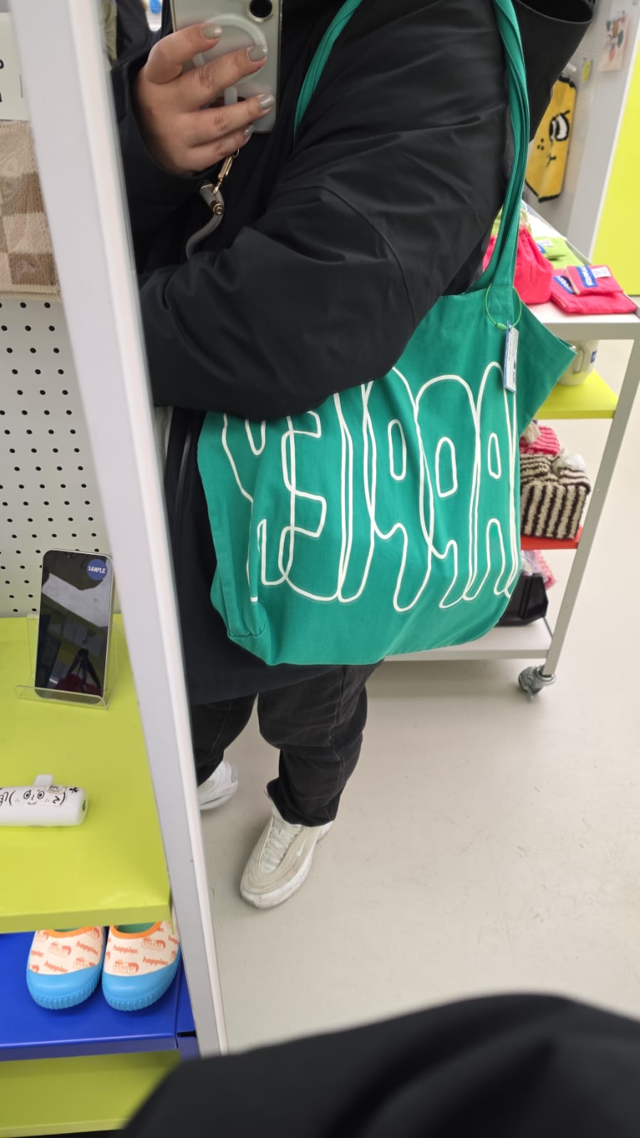happier tote bag green