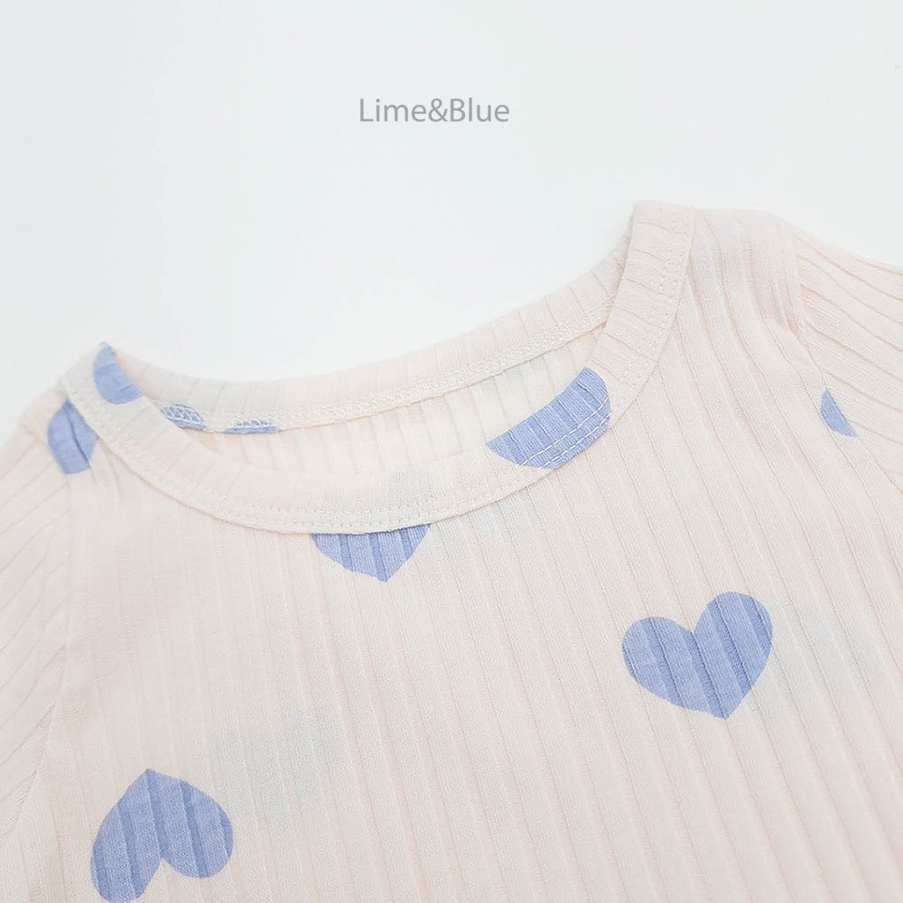 Modal Heart Ribbed Short-Sleeve Set