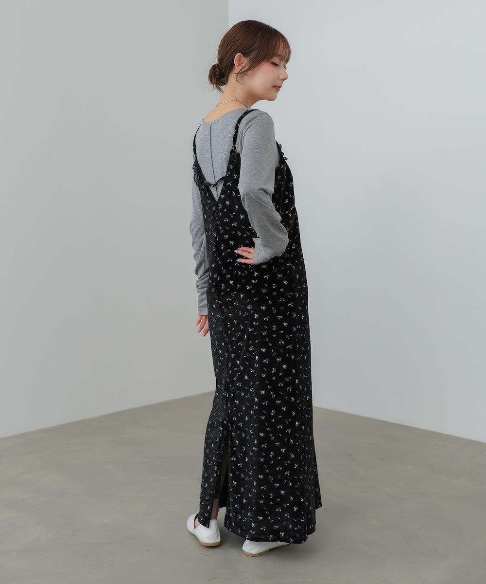 <限量現貨<JP> 浪漫x打卡Must Have 細帶蕾絲小碎花OPS* 可可啡