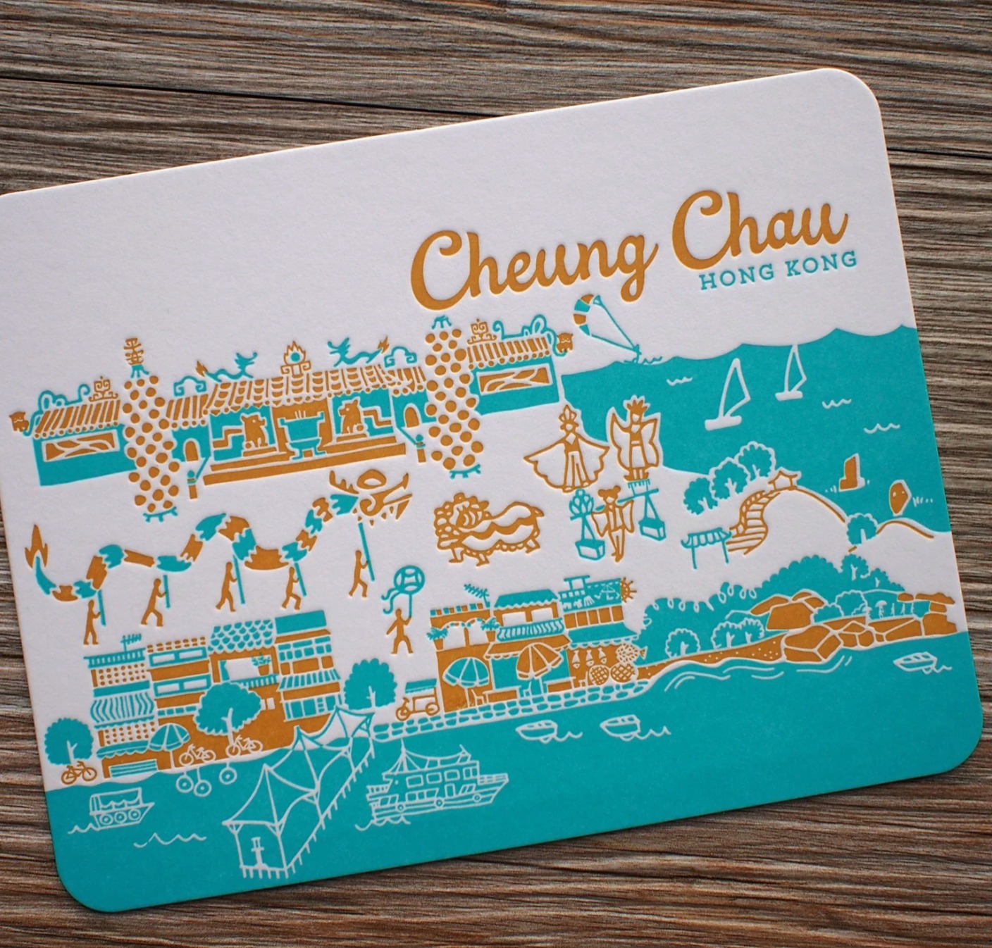 DITTO DITTO Cheung Chau - letterpress postcard