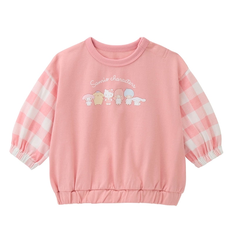 🇯🇵預訂 日本直送🇯🇵Sanrio兩色人物印花拼布格紋長袖上衣