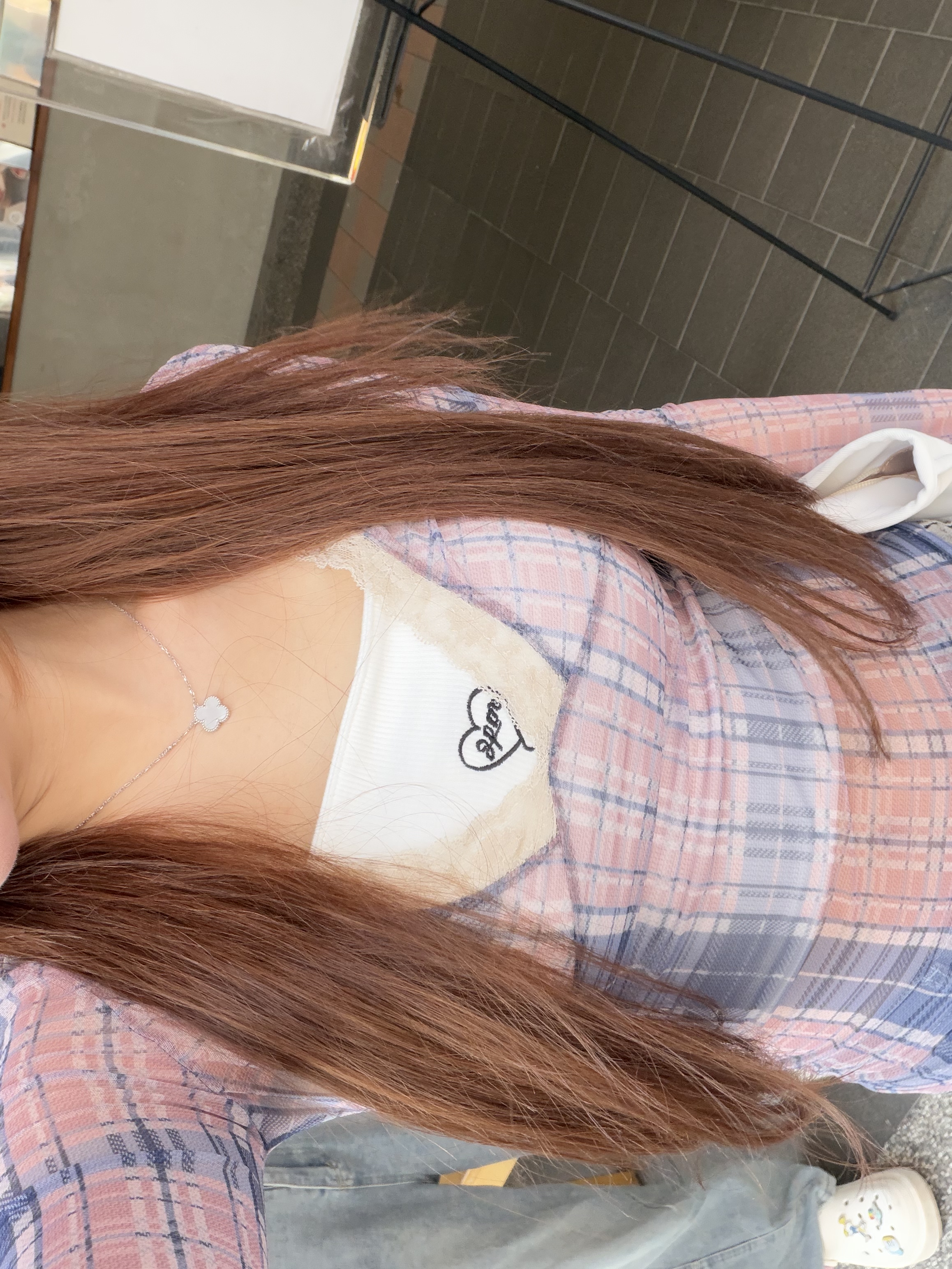 (店主大推❤️‍🔥）韓國少性感透薄格仔Lacy 邊邊 Top