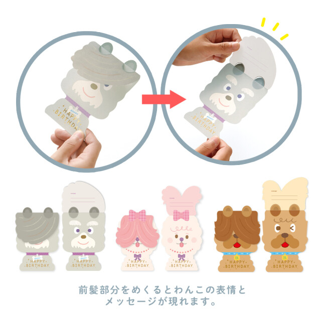 RYURYU - 生日賀卡 (綠色長髮雪納瑞款)