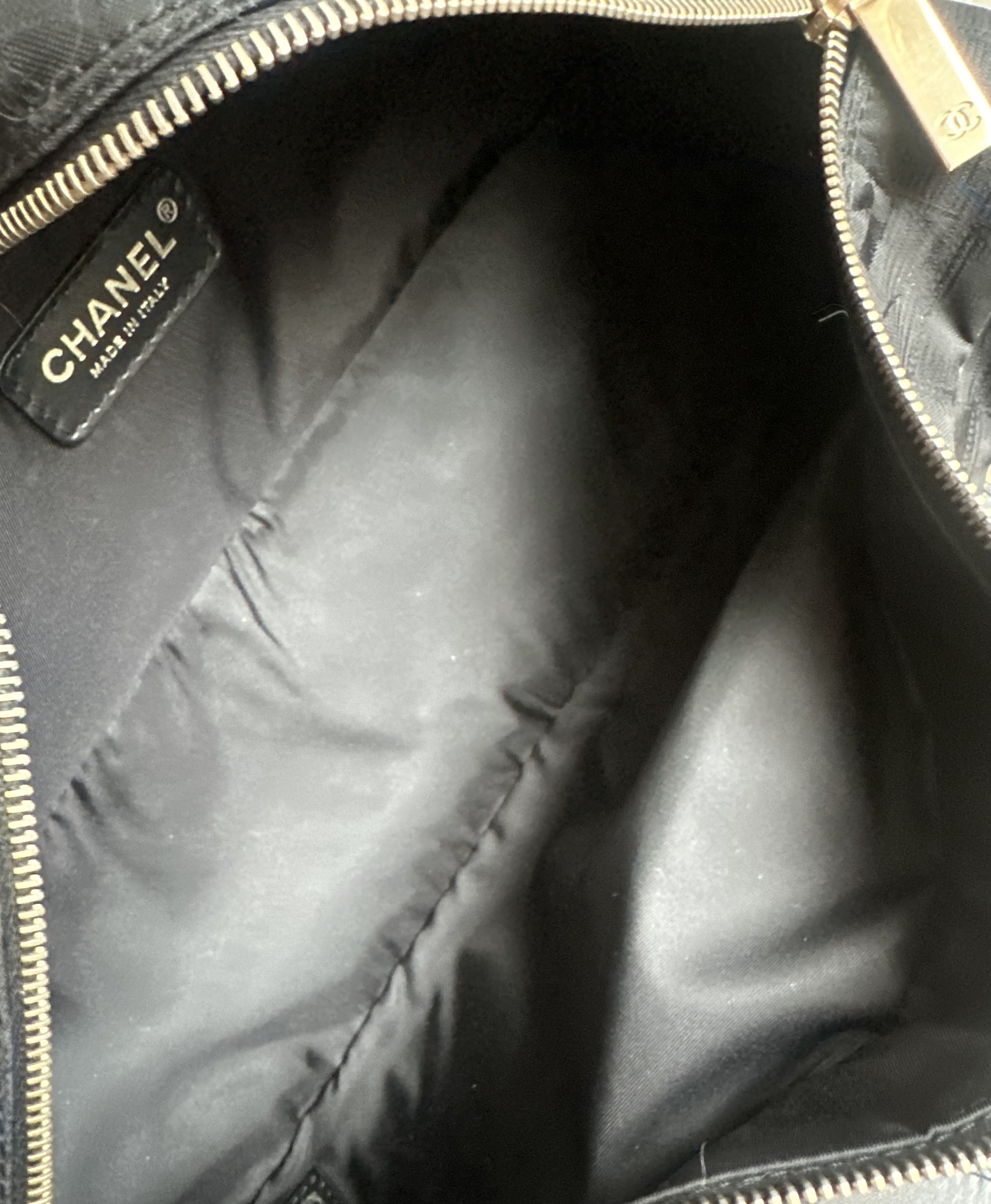 美品  03-04 vintage chanel black jacqurd shoulder bag 