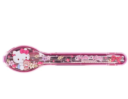 HELLO KITTY 餐具連收納盒(匙叉筷))