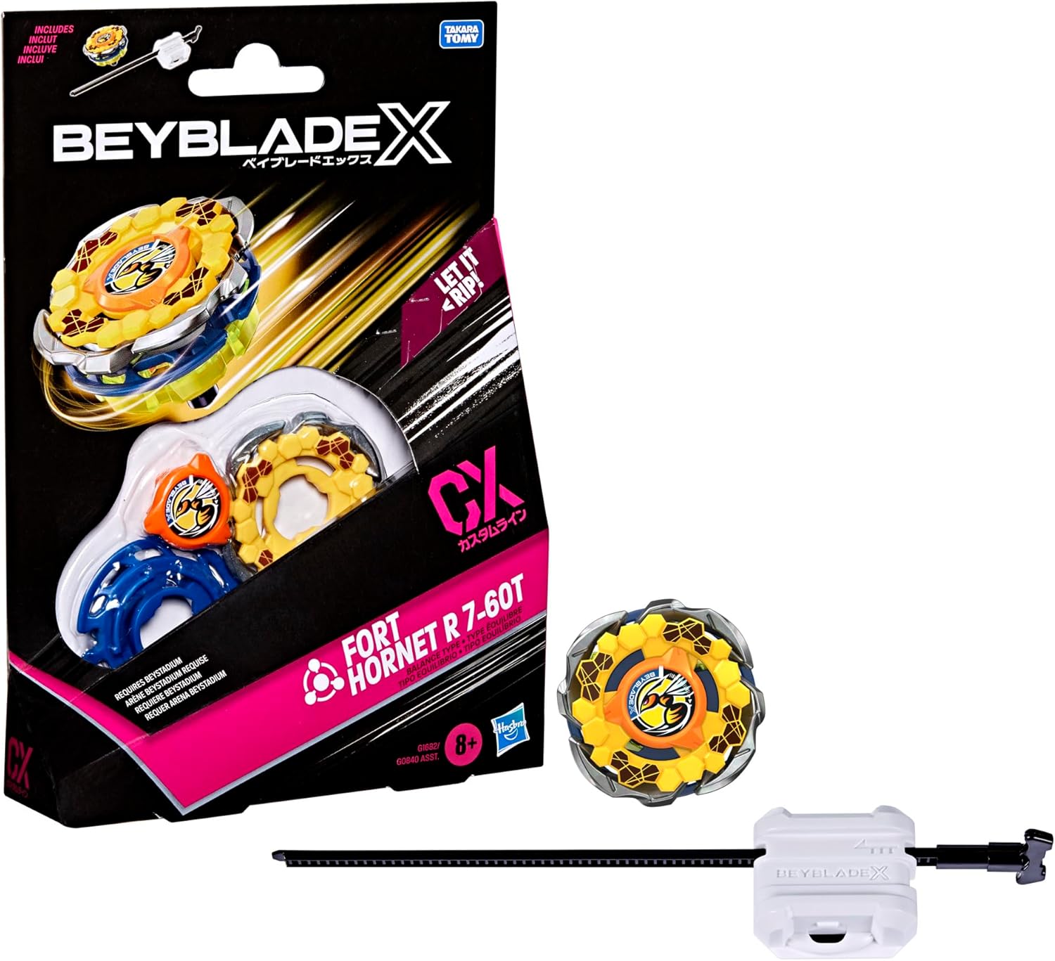【鐵壁防禦/反彈神物】爆旋陀螺 X  黃蜂 Beyblade X Fort Hornet R 7-60T CX Starter Pack Set 
