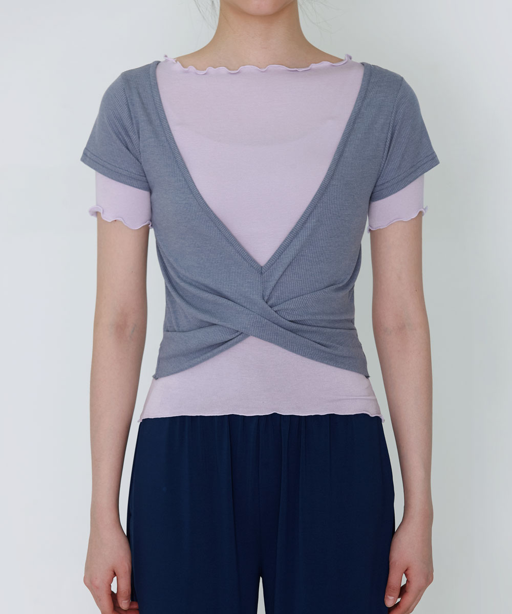 預購_DEVI-T0158 Release twist short sleeve by Devi wear