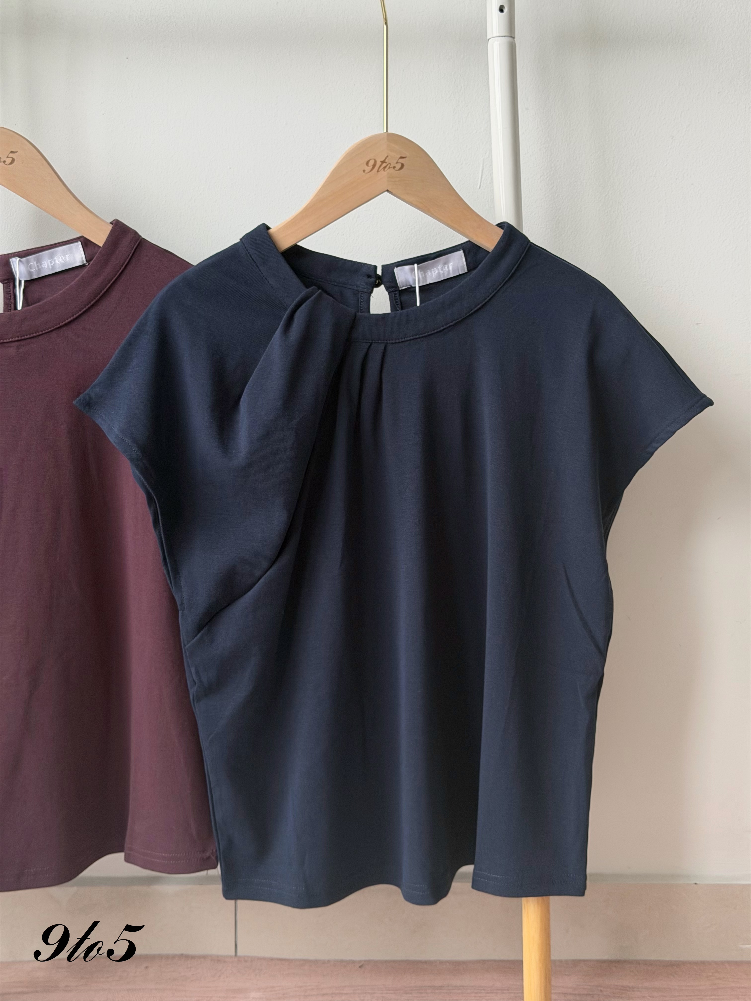 T4482 Ruched Mock Neck Top - 4 Colors 
