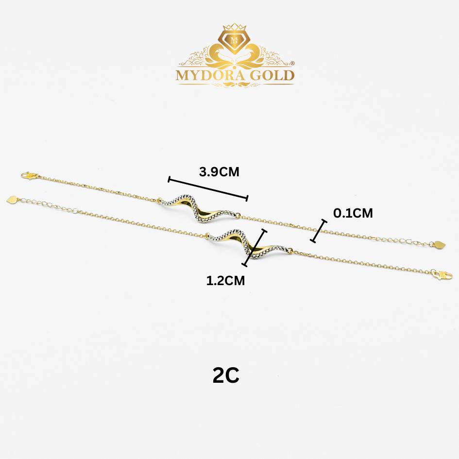 MYDORA Rantai Tangan Sauh Fesyen + Cinta Ombak Rindu Pahat l EMAS 916/22K