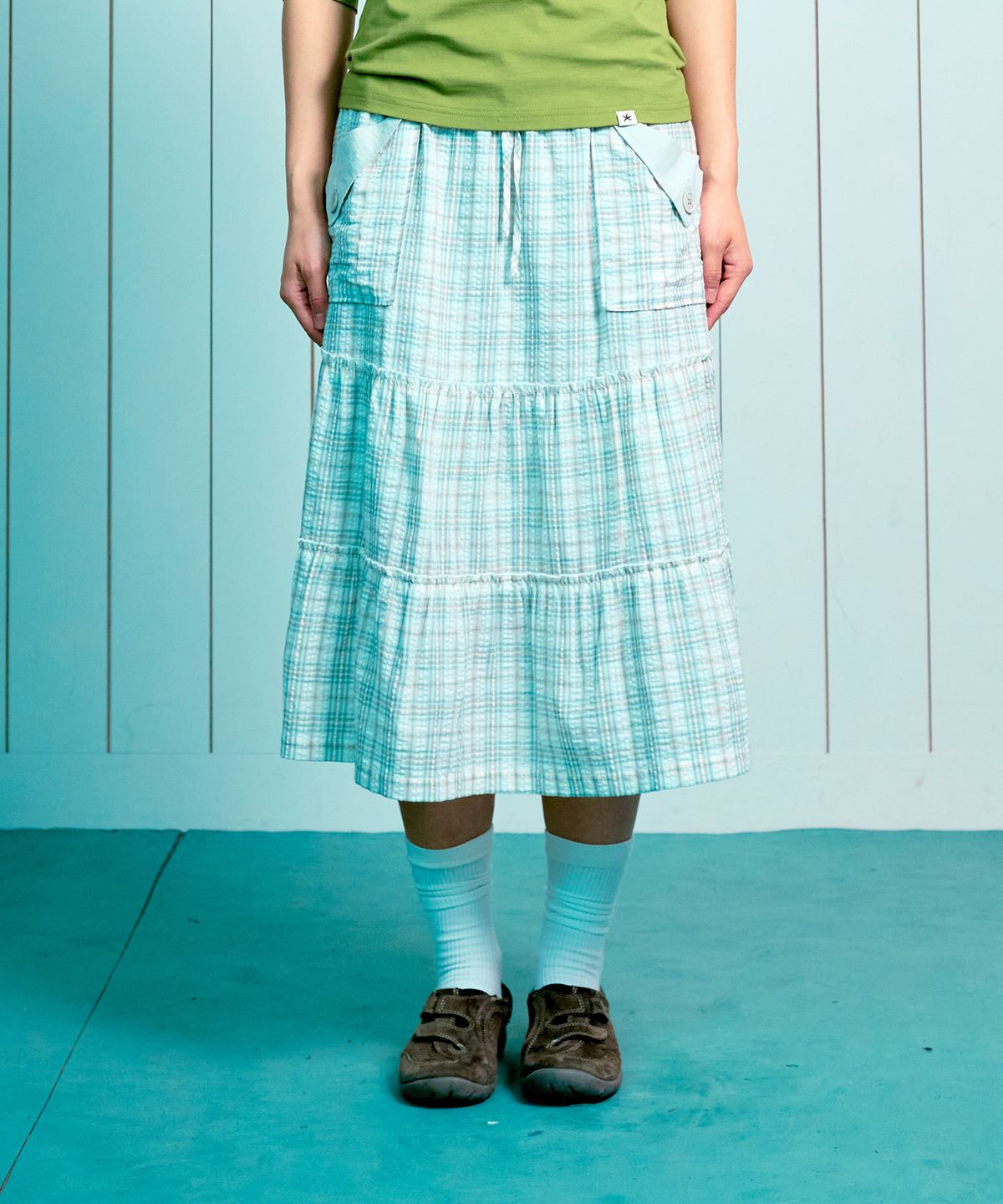 🇰🇷訂購｜ thecoldestmoment 26SS｜(w) TCM frill pocket check skirt 