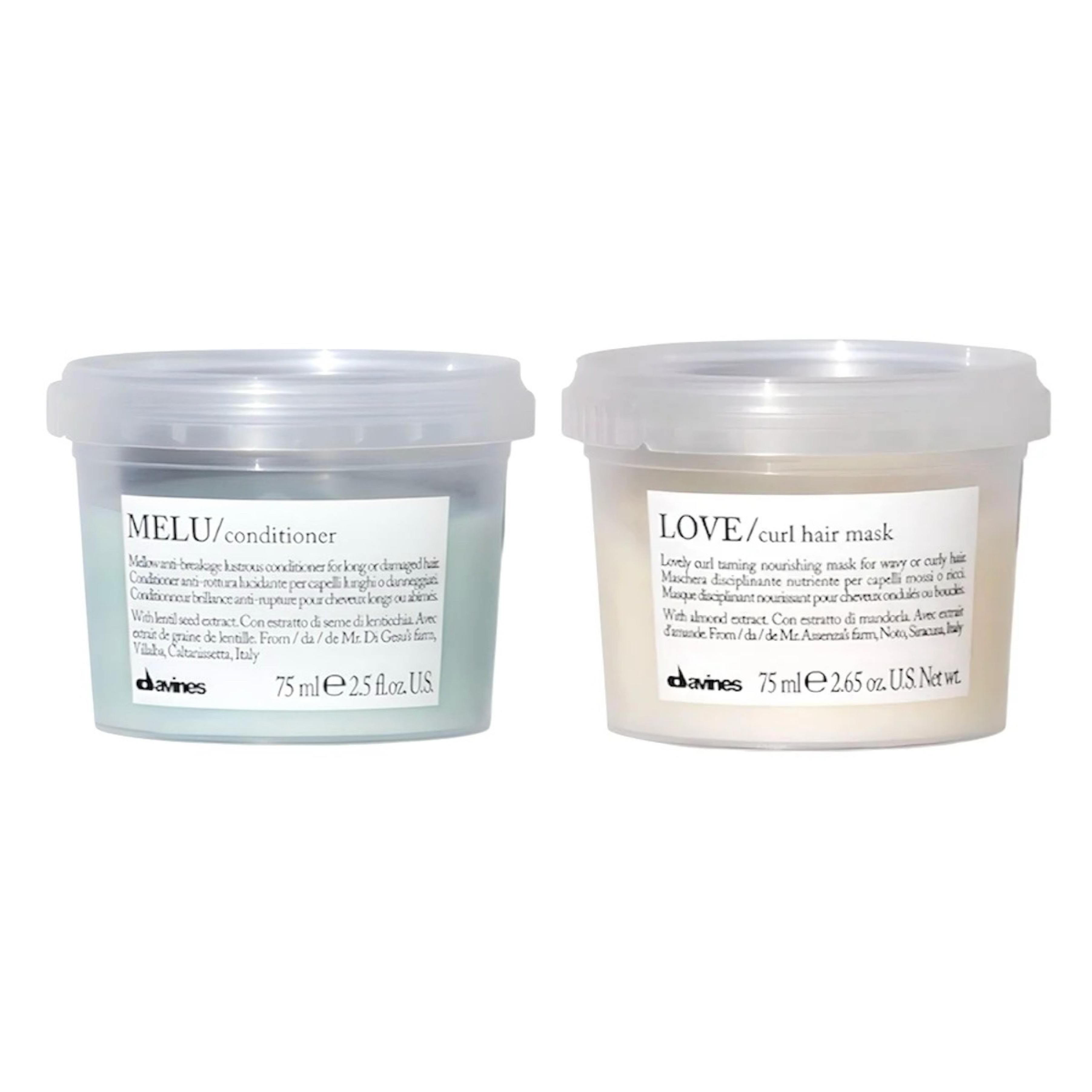 Davines MELU Conditioner + LOVE CURL Hair Mask 防斷護髮素旅行裝+ 捲髮髮膜旅行裝 75ml+75ml