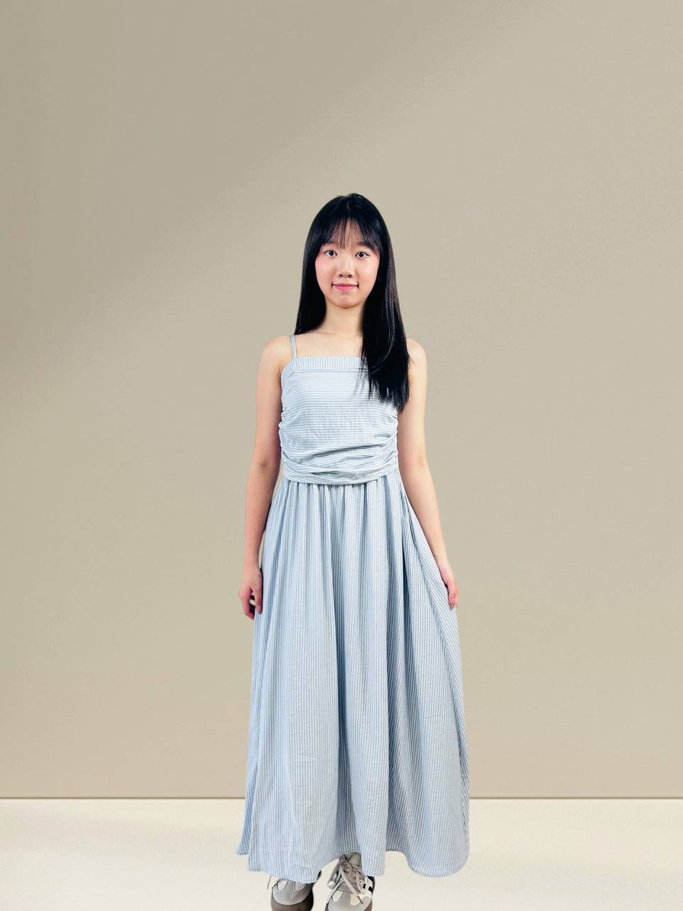 W8258A - Striped Maxi