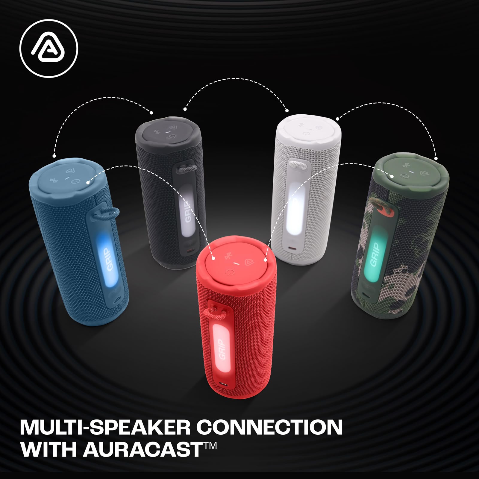 JBL - Grip 便攜式霓虹燈防水藍牙喇叭