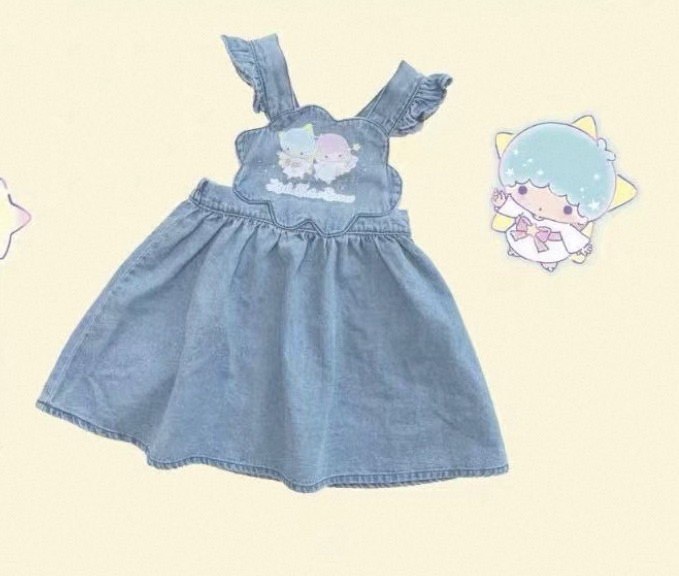 ▫️現貨▫️Little Twins Star牛仔吊帶裙