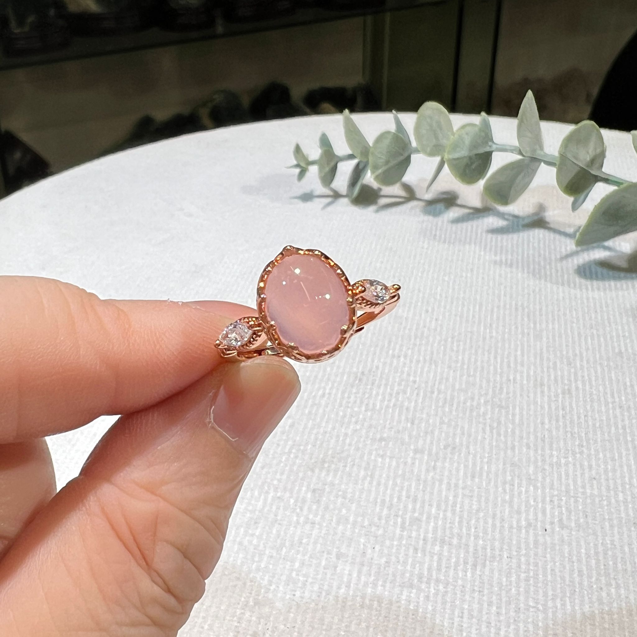 粉玉髓戒指 #CA0021