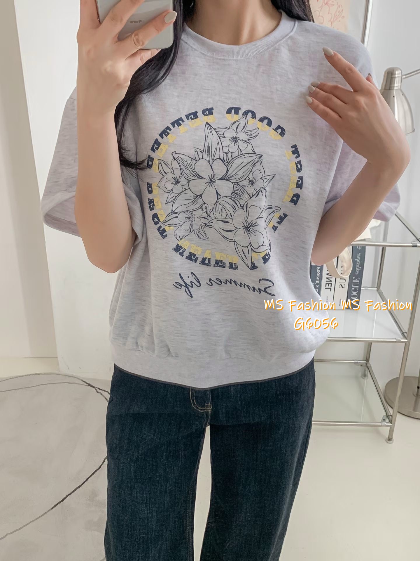 G6056 韓國🇰🇷花花字母print top