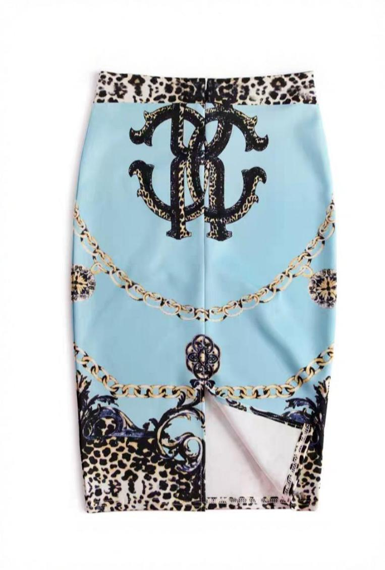 Statement Print Pencil Slim Skirt