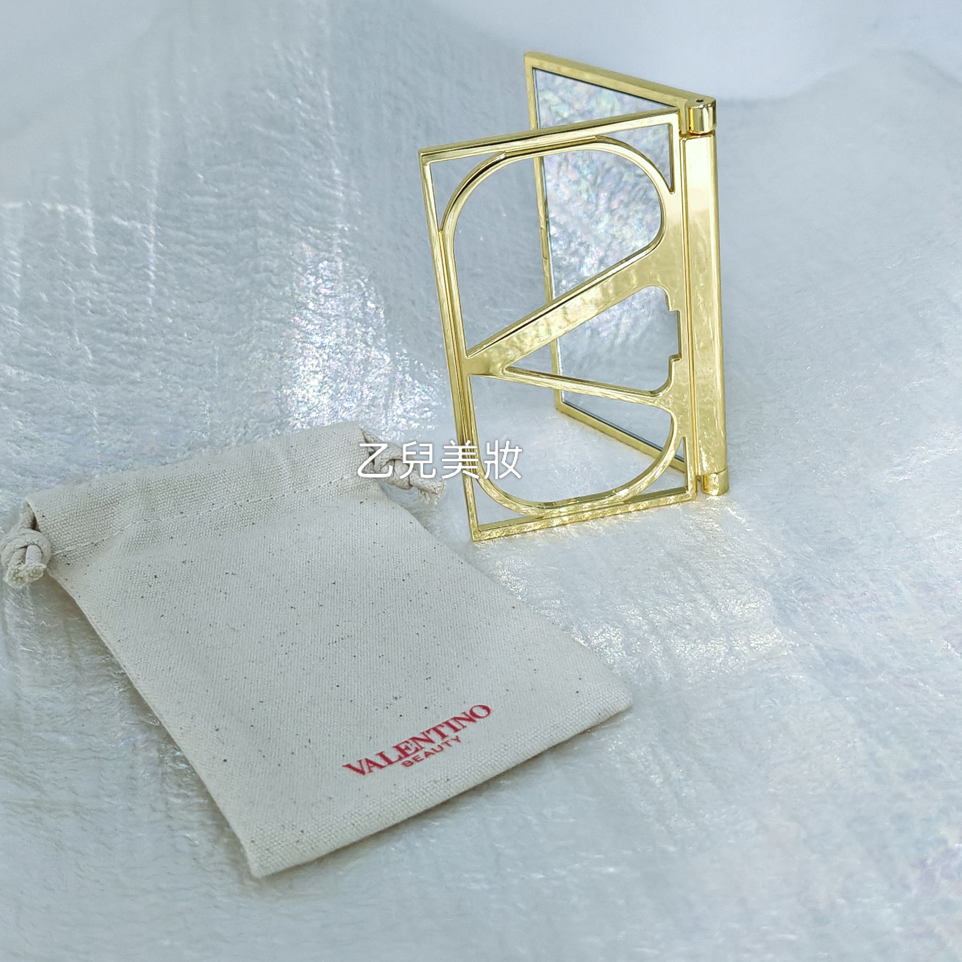 Valentino 折疊化妝鏡 （ 附米色布袋） VIP禮物