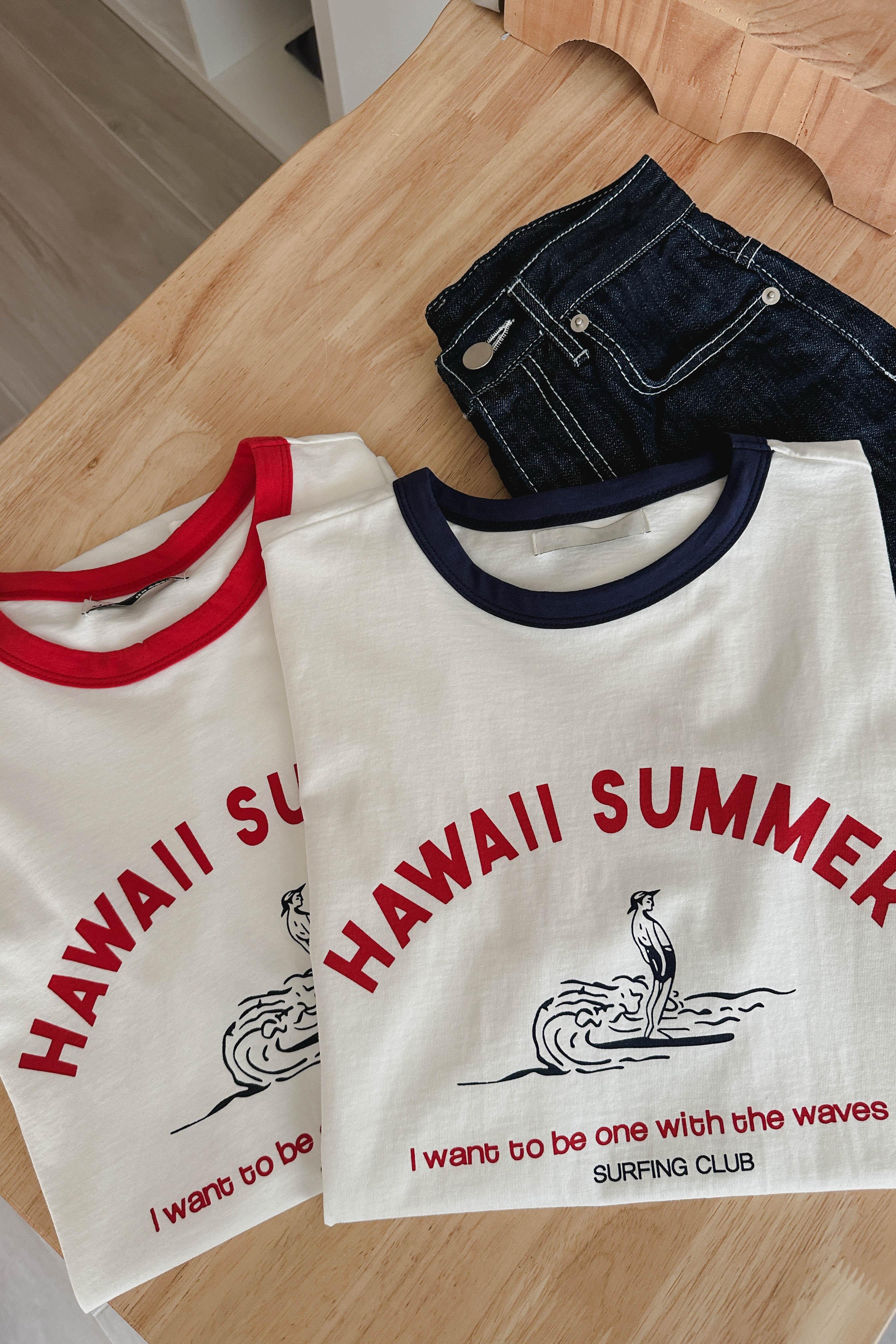 HAWAII 衝浪小子撞色Tee