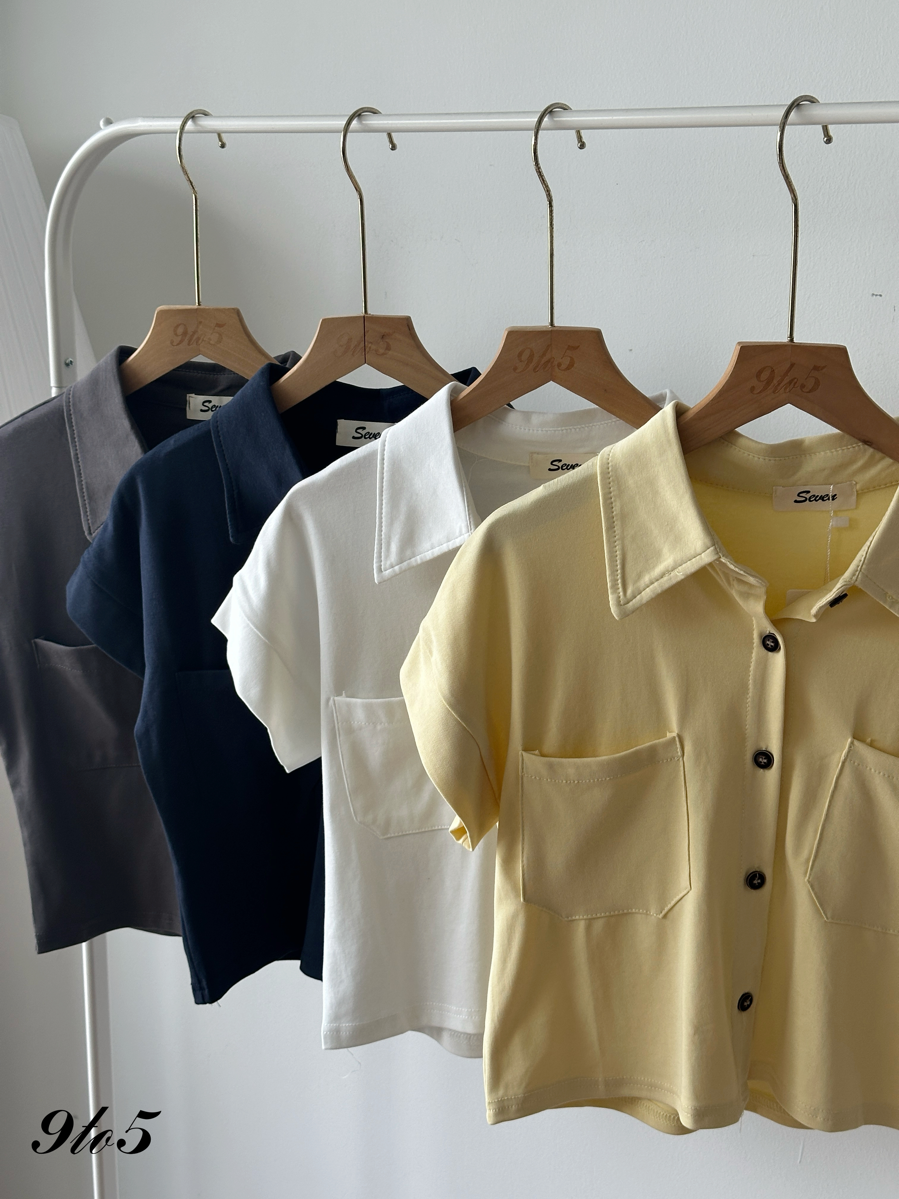 T4277 Short Sleeve Crop Shirt - 4 Colors 