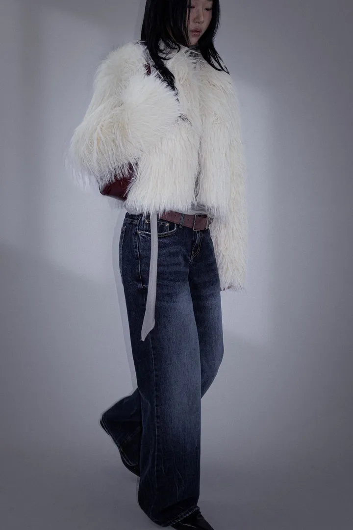 Low-Rise Washed Denim