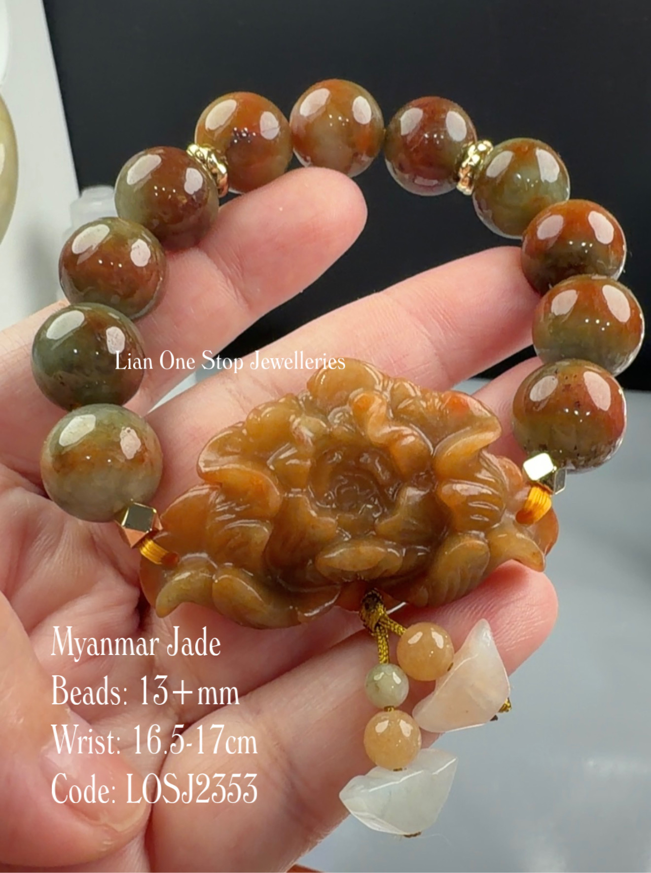 Code: LOSJ2353 Myanmar Jade 13+mm