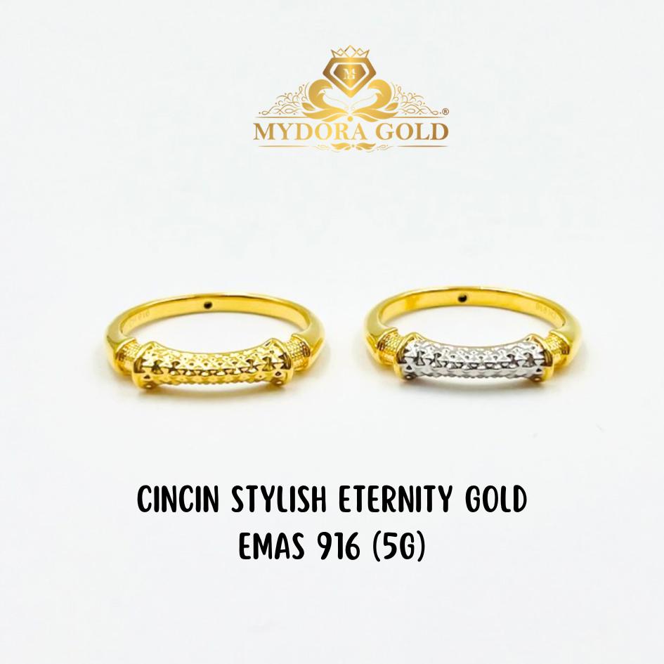 MYDORA Cincin Stylish Eternity Gold (5G) l EMAS 916/22K