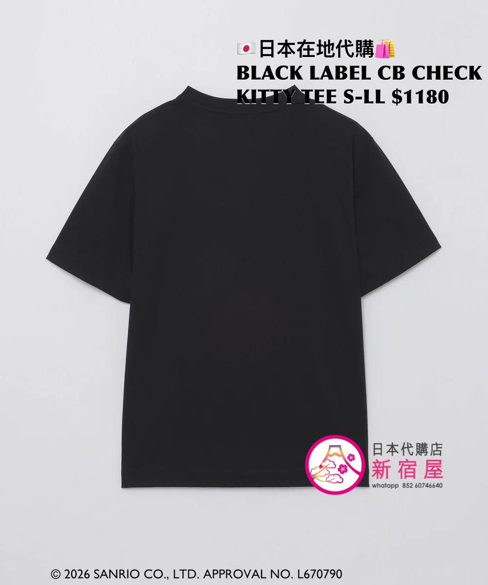 BLACK LABEL CB CHECK KITTY T-SHIRT