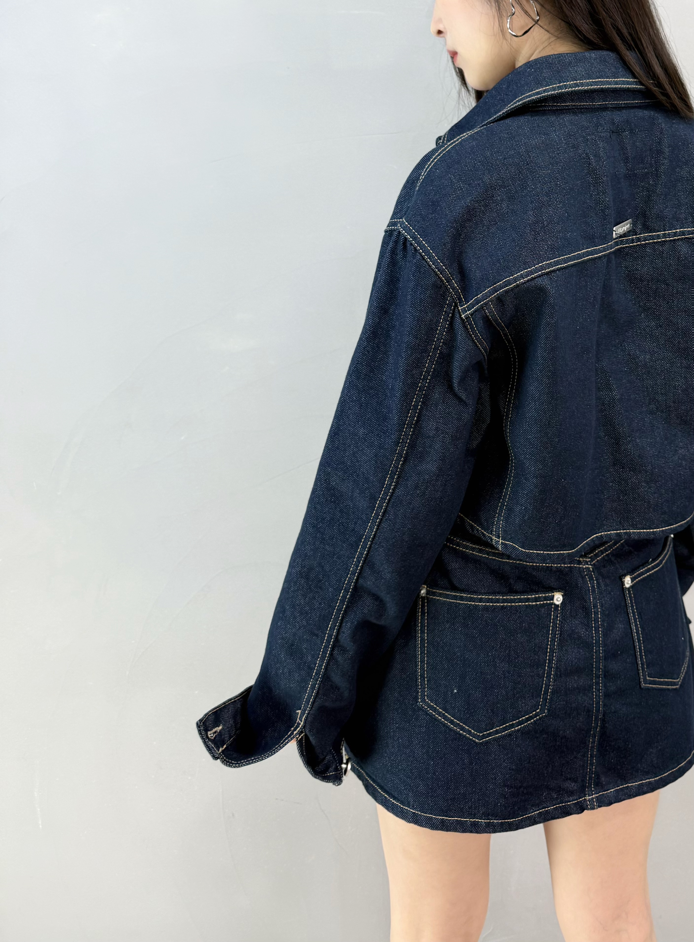 J85 車明線原色短牛仔褸