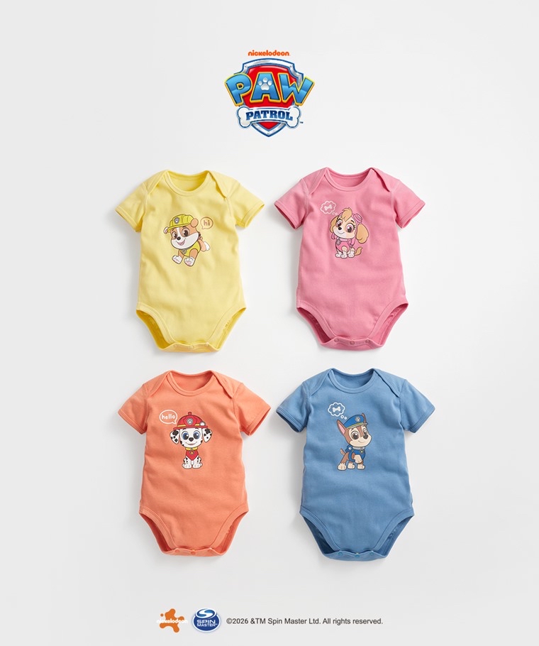 💚預訂 台灣直送💚四色Paw Patrol汪汪隊立大功系列人物印花純棉短袖包屁衣