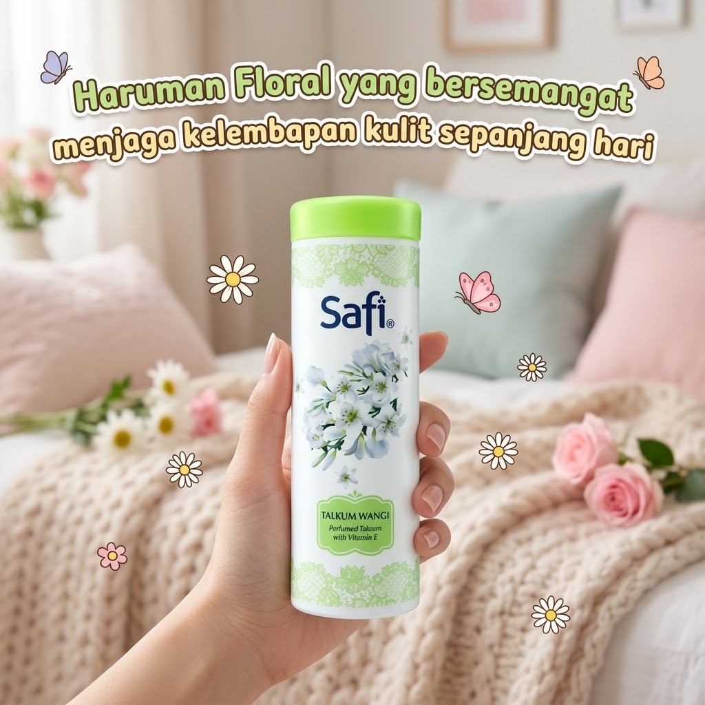 Safi Talkum Wangi 90g / Perfume Talcum Powder - GREEN