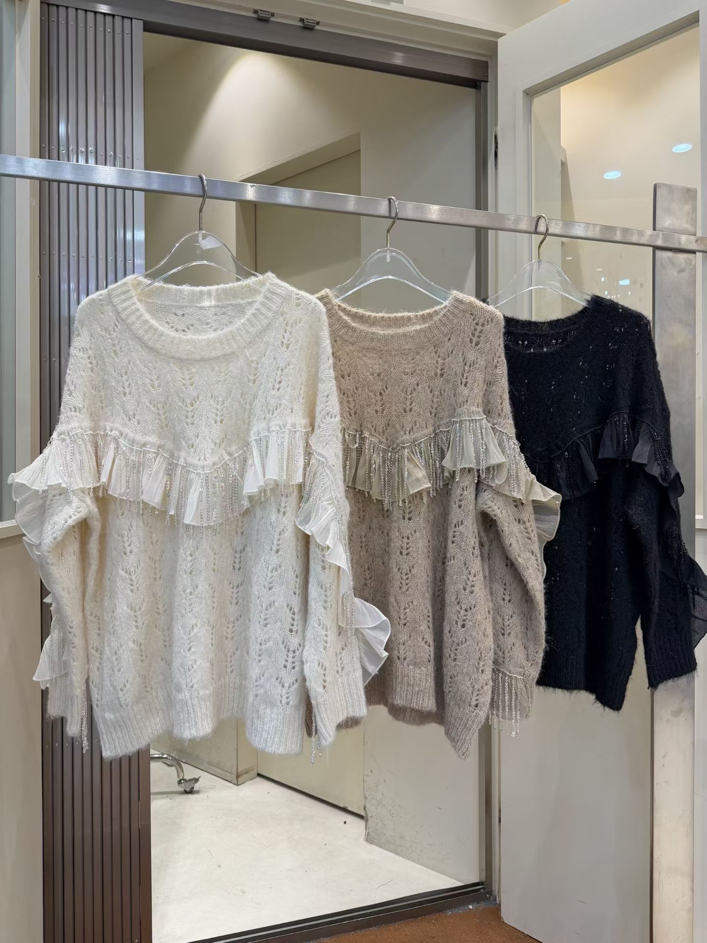 beaded knit top