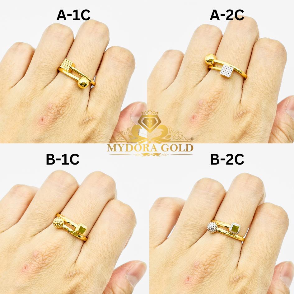 MYDORA Cincin Golden Orby Cube Collection (5G) l EMAS 916/22K
