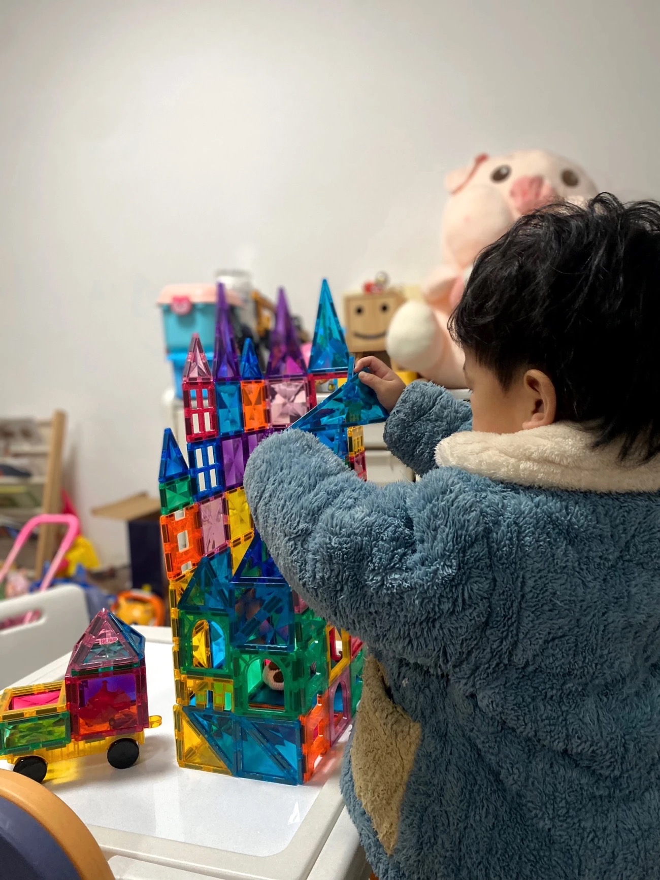 這款玩具是 MAG-PARADISE 品牌的 磁性建構片 (Magnetic Building Tiles)，型號 DZ-60，屬於 STEAM / STREAM 教育類玩具。