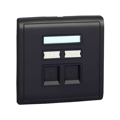 施耐德 Pieno 寫意黑 孖位 CAT5E數據插座