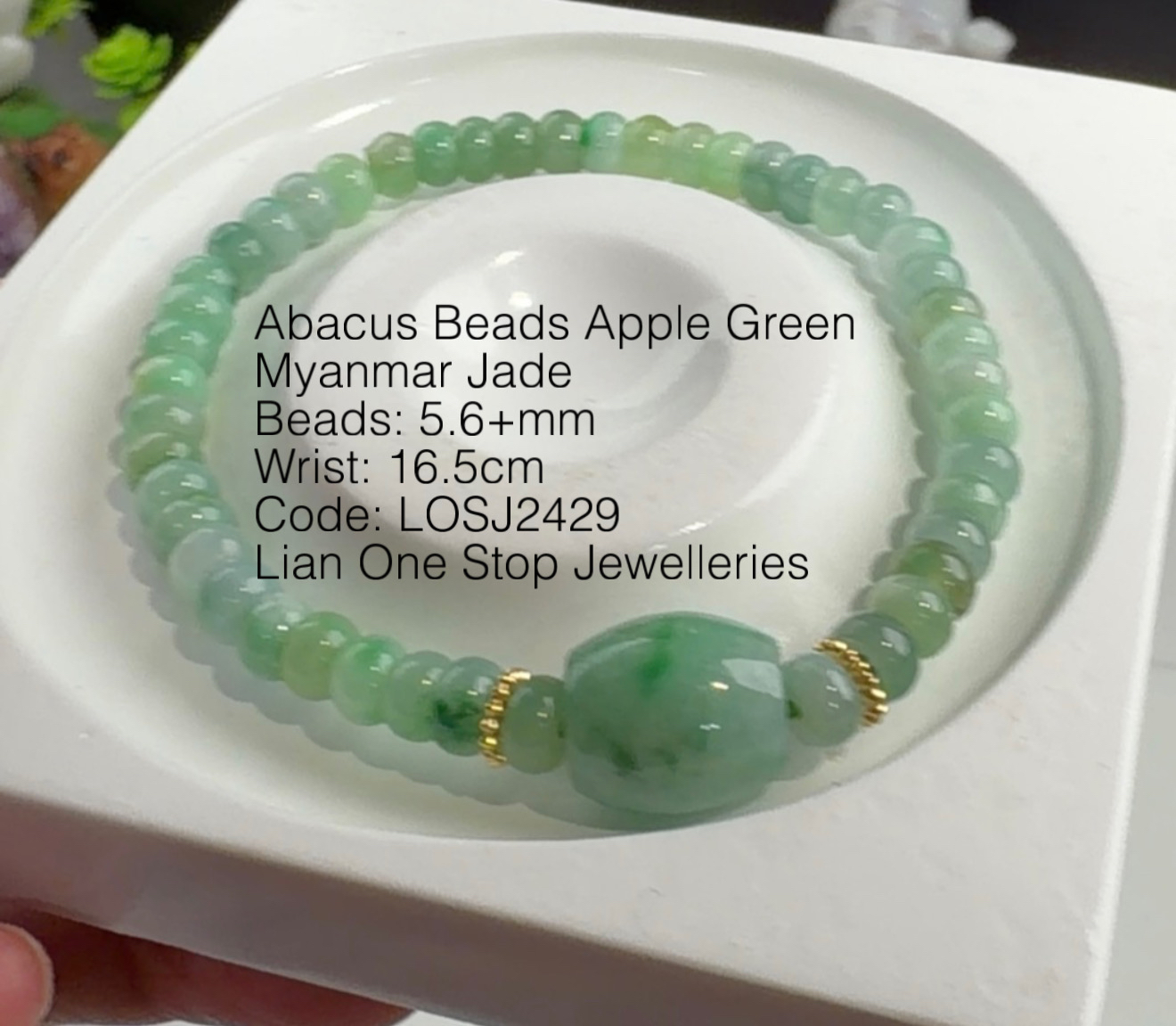 Code: LOSJ2429 Abacus Beads Apple Green 5.6+mm