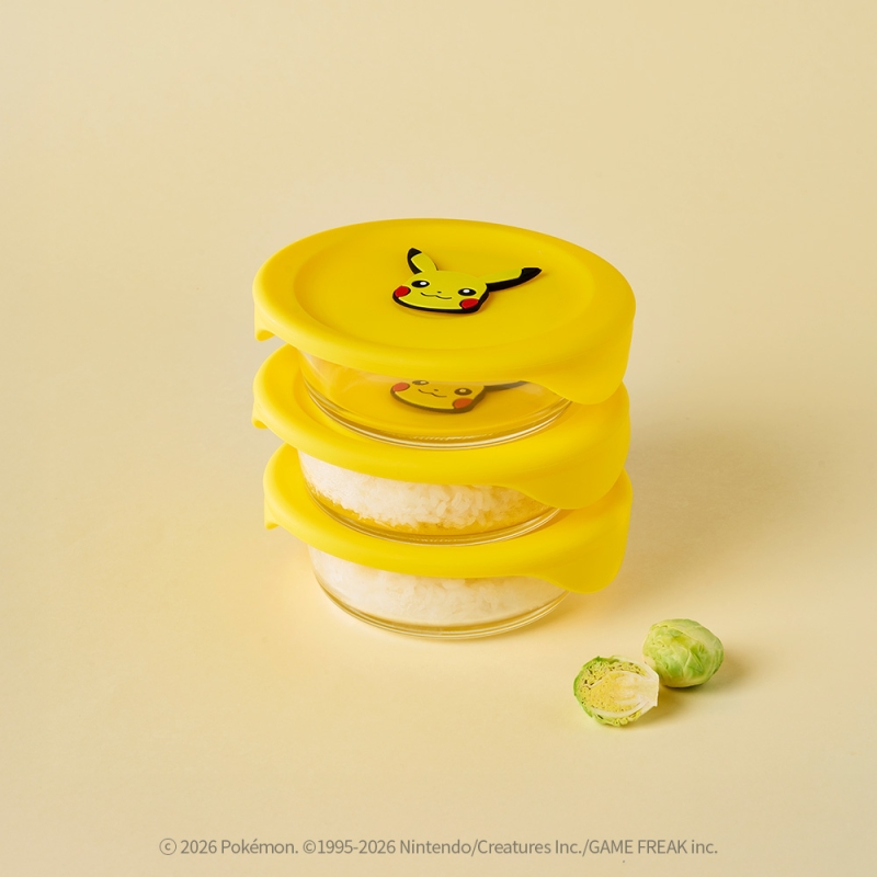 LocknLock x Pokémon 嬰兒輔食品容器| 355ml 比卡超(1套3個)