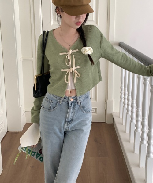 double ribbon 綁帶短外套